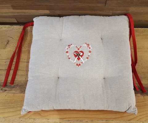 Galette de chaise Pauline rouge