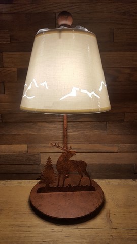 Lampe cerf et sapin