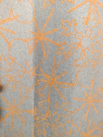 Rideau oeillets Etoile des neiges orange gris