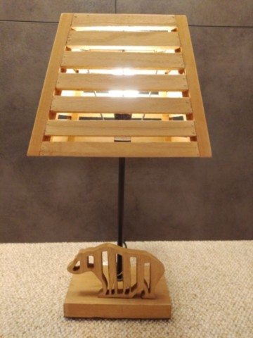 Lampe ours de bois