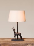 Lampe cerf bronze