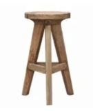 Tabouret de bar en vieux pin