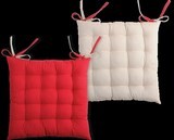 Coussin de chaise Duo rouge-lin