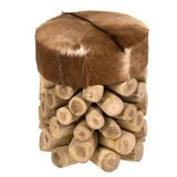 Poufs rondins peau