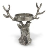 Porte-bougie cerf argent